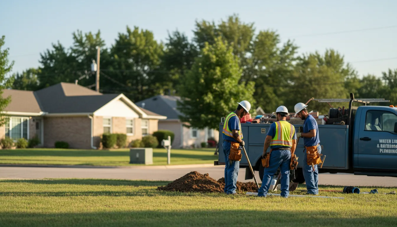 Residential water line and bathroom plumbing service in Martinsburg, OH